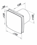 WENTYLATOR ŁAZIENKOWY FI125mm Z HIGROSTATEM I TIMEREM VENTIKA MODERN - obrazek 2