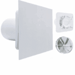 WENTYLATOR ŁAZIENKOWY DOMOWY FI100mm Z WYŁĄCZNIKIEM CZASOWYM BIAŁY CICHY 26dB + GRATIS ZAWÓR ZWROTNY