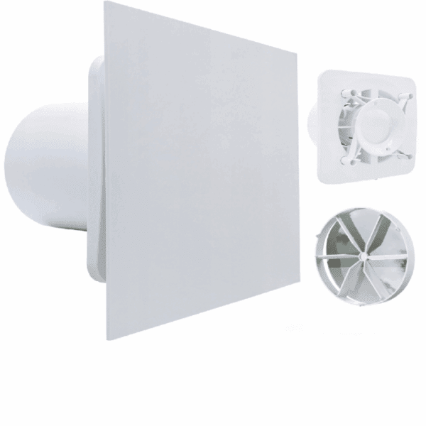 WENTYLATOR ŁAZIENKOWY DOMOWY FI100mm BIAŁY CICHY 26dB STANDARD + GRATIS ZAWÓR ZWROTNY