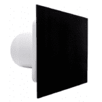 WENTYLATOR ŁAZIENKOWY DOMOWY FI100mm Z WYŁĄCZNIKIEM CZASOWYM PANEL CZARNY CICHY 26dB