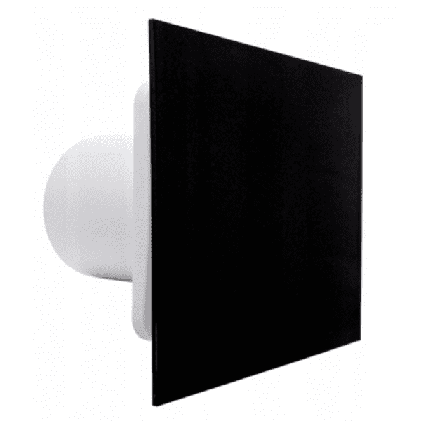 WENTYLATOR ŁAZIENKOWY DOMOWY FI100mm PANEL CZARNY CICHY 26dB ŁOŻYSKA KULKOWE STANDARD