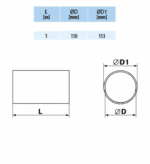 KANAŁ OKRĄGŁY WENTYLACYJNY RURA FI150mm 100cm 1mb PCV VENTS 1100-6 - obrazek 2
