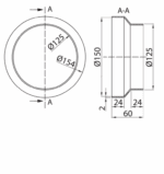 REDUKCJA DO KANAŁÓW OKRĄGŁYCH FI150mm NA FI125mm PCV VENTS 118 - obrazek 2