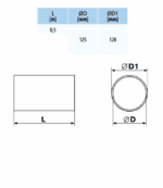KANAŁ OKRĄGŁY WENTYLACYJNY RURA FI125 mm 50cm PCV VENTS 150-5 - obrazek 2