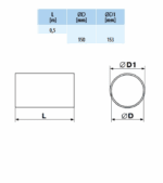 KANAŁ OKRĄGŁY WENTYLACYJNY RURA FI150 mm 50cm PCV VENTS 150-6 - obrazek 2