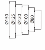 REDUKCJA WIELOŚREDNICOWA WIELOSTOPNIOWA DO KANAŁÓW OKRĄGŁYCH 150-80mm VENTS - obrazek 2