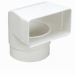 KOLANO Z PRZEDŁUŻENIEM ŁĄCZĄCE KANAŁ PŁASKI 120x60mm Z OKRĄGŁYM FI100mm VENTS 431