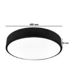 PLAFON LED CZARNY LAMPA SUFITOWA OKRĄGŁA 40cm NATYNKOWA 36W 4000K LOFT - obrazek 5