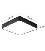 PLAFON LED CZARNY LAMPA SUFITOWA KWADRATOWA 60cm NATYNKOWA 60W 4000K LOFT - obrazek 5