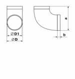 KOLANO WENTYLACYJNE OKRĄGŁE 90 STOPNI DO KANAŁU FI100mm PCV VENTS 490 - obrazek 2