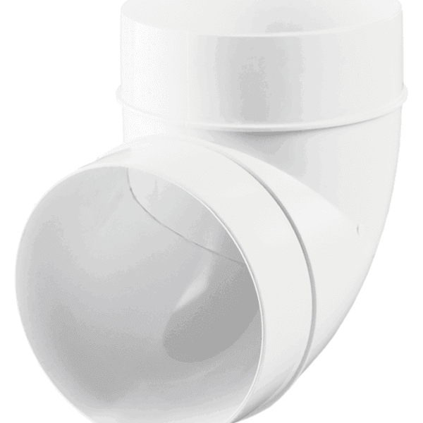 KOLANO WENTYLACYJNE OKRĄGŁE 90 STOPNI DO KANAŁU FI125mm PCV VENTS 590