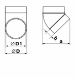 KOLANO WENTYLACYJNE OKRĄGŁE 45 STOPNI DO KANAŁU FI100mm PCV VENTS 491 - obrazek 2