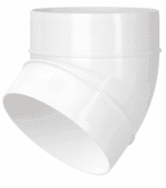 KOLANO WENTYLACYJNE OKRĄGŁE 45 STOPNI DO KANAŁU FI100mm PCV VENTS 491