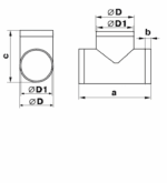 TRÓJNIK OKRĄGŁY DO KANAŁÓW WENTYLACYJNYCH OKRĄGŁYCH FI100 mm PCV VENTS 492 - obrazek 2