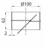 ŁĄCZNIK KANAŁÓW WENTYLACYJNYCH OKRĄGŁYCH FI100mm NYPEL Z ZAWOREM ZWROTNYM PCV VENTS 494 - obrazek 2