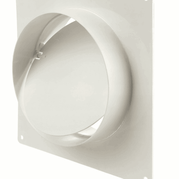 ŁĄCZNIK KANAŁÓW OKRĄGŁYCH FI100mm Z ZAWOREM ZWROTNYM I KOŁNIERZEM PCV VENTS 495