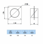 ŁĄCZNIK KANAŁÓW OKRĄGŁYCH FI100mm Z ZAWOREM ZWROTNYM I KOŁNIERZEM PCV VENTS 495 - obrazek 2