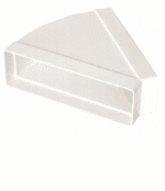 KOLANO POZIOME 45 STOPNI DO KANAŁU PŁASKIEGO 220x90mm PCV VENTS 955