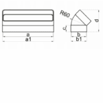 KOLANO PIONOWE 45 STOPNI DO KANAŁU PŁASKIEGO 204x60mm PCV VENTS 575 - obrazek 2