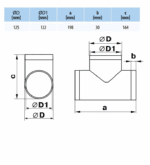 TRÓJNIK OKRĄGŁY DO KANAŁÓW WENTYLACYJNYCH OKRĄGŁYCH FI125mm PCV VENTS 592 - obrazek 2