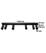 KINKIET QUALIS VI CZARNY SPOT LAMPA 6X REFLEKTOR SUFITOWY GU10 LOFT - obrazek 4