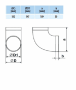 KOLANO WENTYLACYJNE OKRĄGŁE 90 STOPNI DO KANAŁU FI150mm PCV VENTS 690 - obrazek 2