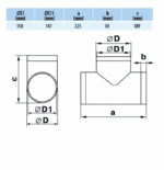 TRÓJNIK OKRĄGŁY DO KANAŁÓW WENTYLACYJNYCH OKRĄGŁYCH FI150mm PCV VENTS 692 - obrazek 2