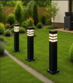 LAMPA OGRODOWA SŁUPEK STOJĄCY 60cm ZEWNĘTRZNA KWADRATOWA E27 CZARNA IP54 - obrazek 2