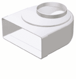 KOLANO WENTYLACYJNE PŁASKIE RUCHOME ŁĄCZĄCE KANAŁ 220x90mm Z FI125 VENTS 951