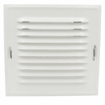 KRATKA WENTYLACYJNA KOMINOWA Z RAMKĄ 14x14 cm METALOWA BIAŁA Z SIATKĄ PRZECIW OWADOM