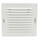 KRATKA WENTYLACYJNA KOMINOWA Z RAMKĄ 14x14 cm METALOWA BIAŁA Z SIATKĄ PRZECIW OWADOM