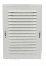KRATKA WENTYLACYJNA KOMINOWA Z RAMKĄ 14x21 cm METALOWA BIAŁA Z SIATKĄ PRZECIW OWADOM
