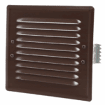 KRATKA WENTYLACYJNA KOMINOWA Z ŁAPKAMI 14x14 cm METALOWA BRĄZOWA Z SIATKĄ PRZECIW OWADOM