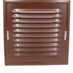 KRATKA WENTYLACYJNA KOMINOWA Z RAMKĄ 14x14 cm METALOWA BRĄZOWA Z SIATKĄ PRZECIW OWADOM