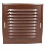 KRATKA WENTYLACYJNA KOMINOWA Z RAMKĄ 14x14 cm METALOWA BRĄZOWA Z SIATKĄ PRZECIW OWADOM