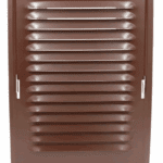 KRATKA WENTYLACYJNA KOMINOWA Z RAMKĄ 14x21 cm METALOWA BRĄZOWA Z SIATKĄ PRZECIW OWADOM