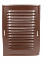 KRATKA WENTYLACYJNA KOMINOWA Z RAMKĄ 14x21 cm METALOWA BRĄZOWA Z SIATKĄ PRZECIW OWADOM