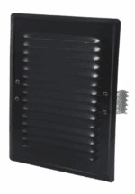 KRATKA WENTYLACYJNA KOMINOWA Z ŁAPKAMI 14x21 cm METALOWA CZARNA Z SIATKĄ PRZECIW OWADOM