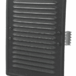 KRATKA WENTYLACYJNA KOMINOWA Z ŁAPKAMI 14x21 cm METALOWA CZARNY MAT STRUKTURA Z SIATKĄ