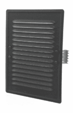 KRATKA WENTYLACYJNA KOMINOWA Z ŁAPKAMI 14x21 cm METALOWA CZARNY MAT STRUKTURA Z SIATKĄ