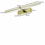 KINKIET LED ŁAZIENKOWY LAMPA NAD LUSTRO 8W 40cm ZŁOTA VENUS 4200K 580lm - obrazek 2