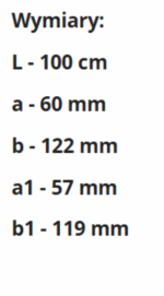 KANAŁ WENTYLACYJNY PŁASKI 120x60mm DŁUGOŚĆ 100cm PCV WENTYLACJA VENTS 4010 - obrazek 5