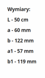 KANAŁ WENTYLACYJNY PŁASKI 120x60mm DŁUGOŚĆ 50cm PCV WENTYLACJA VENTS 4005 - obrazek 5
