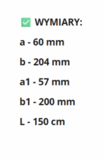 KANAŁ WENTYLACYJNY PŁASKI 204x60mm DŁUGOŚĆ 150cm PCV WENTYLACJA VENTS 515 - obrazek 5