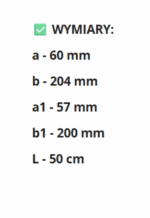 KANAŁ WENTYLACYJNY PŁASKI 204x60mm DŁUGOŚĆ 50cm PCV WENTYLACJA VENTS 5005 - obrazek 5