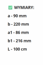 KANAŁ WENTYLACYJNY PŁASKI 220x90mm DŁUGOŚĆ 100cm PCV WENTYLACJA VENTS 910 - obrazek 5