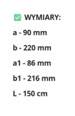 KANAŁ WENTYLACYJNY PŁASKI 220x90mm DŁUGOŚĆ 150cm PCV WENTYLACJA VENTS 915 - obrazek 5
