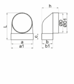 KOLANO ŁĄCZĄCE KANAŁ PŁASKI 204x60mm Z KANAŁEM OKRĄGŁYM FI125mm VENTS 540 - obrazek 4
