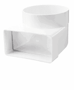 KOLANO ŁĄCZĄCE KANAŁ PŁASKI 120x60mm Z KANAŁEM OKRĄGŁYM FI100mm VENTS 430