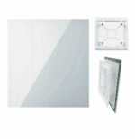 KRATKA WENTYLACYJNA PANEL SZKŁO BIAŁY POŁYSK 18x18cm Z SIATKĄ PRZECIW OWADOM